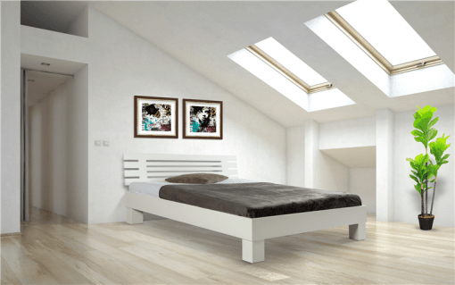 Houten bed wit