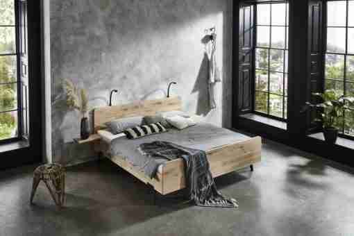 Industrieel eiken bed Lotus