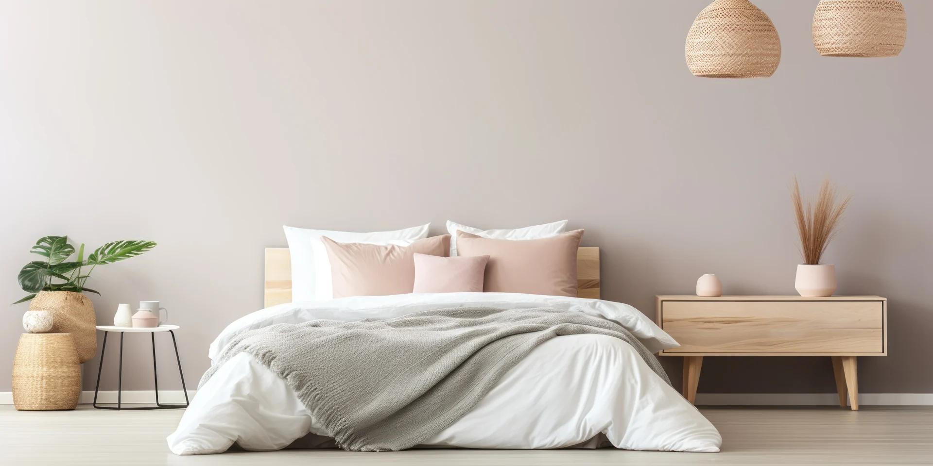 peaceful bedroom with beige colors simple design 1 scaled Slaapkamer accessoires